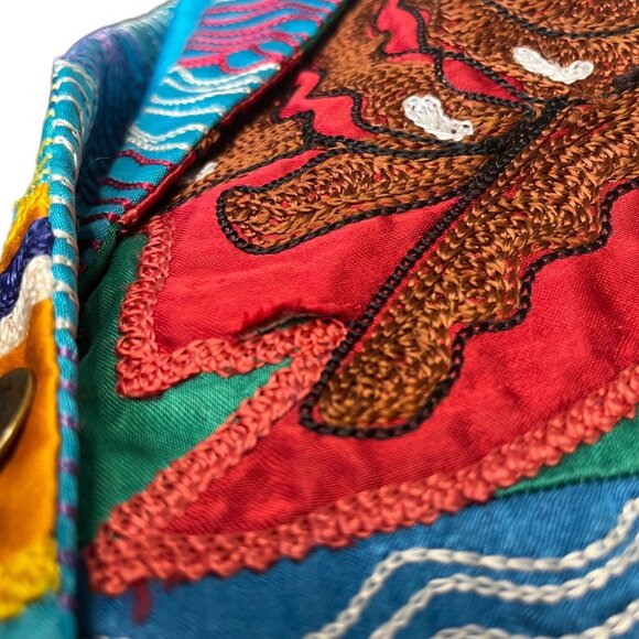 Sandy Starkman Blazer Women's Medium Button Up Long Sleeve Embroidered Fish Blue - Picture 7 of 8